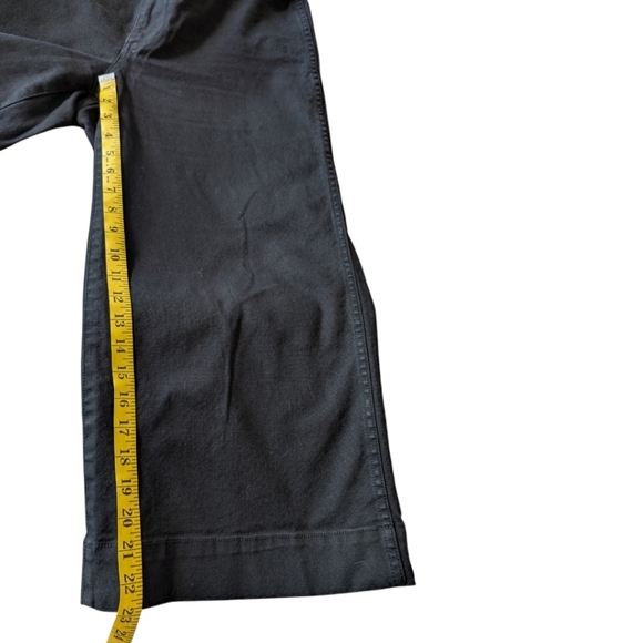 Madewell Emmett Pant Wide-Leg Crop Stretch Cotton Black Canvas Women’s Size 31P - Picture 11 of 11
